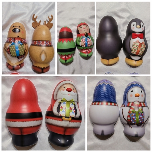 Holiday Fillable Tins Set of 5 - Picture 1 of 13